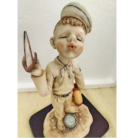 Figurine Boy Sailor Beachcombers Int'l 1999 Whimsical Vintage Resin Statue Art - Picture 5 of 15